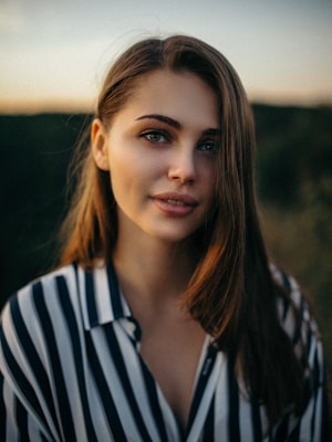 Woman in red dress